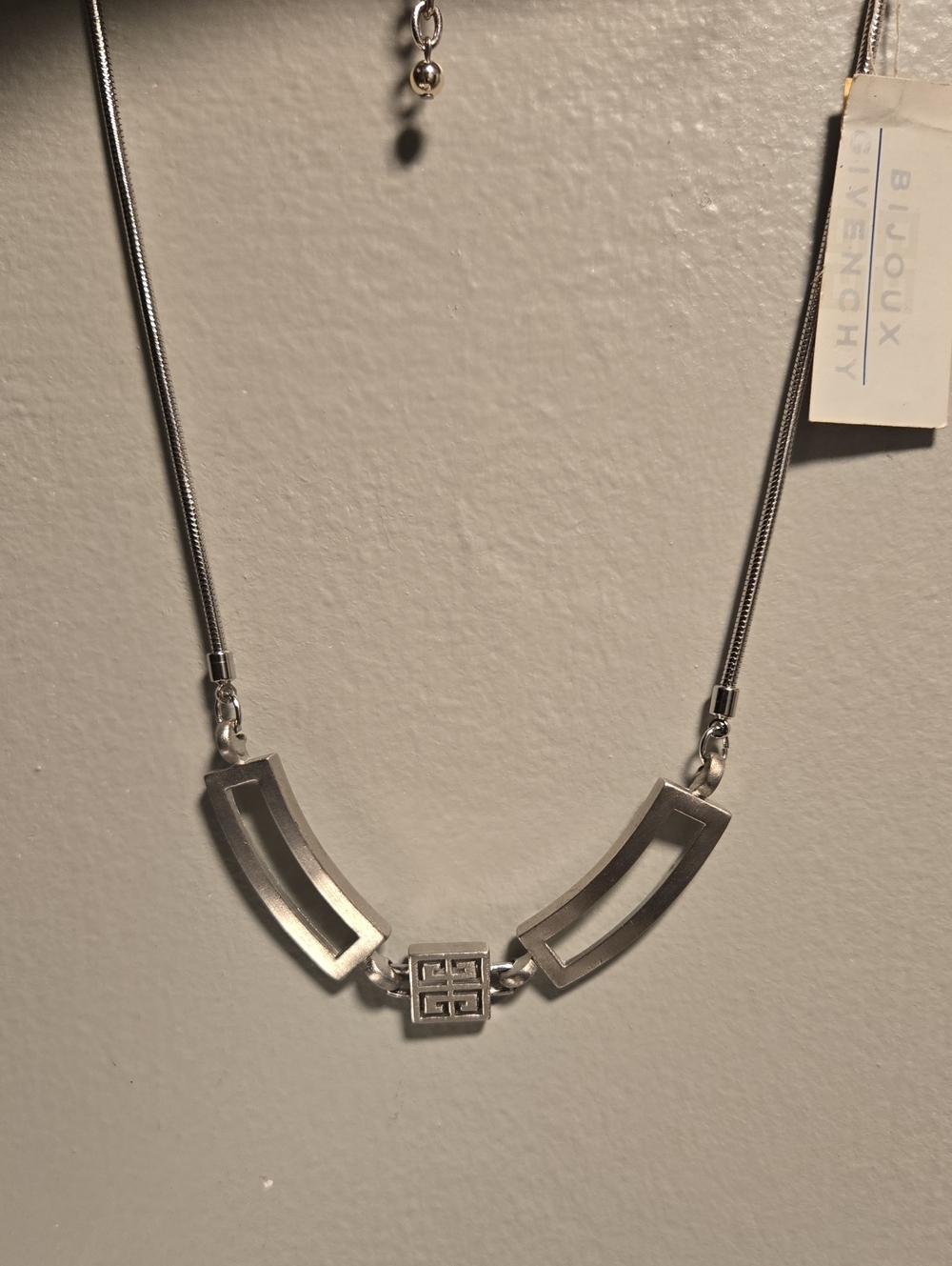 Givenchy Bijoux Silver-Tone Geometric Link Necklace
